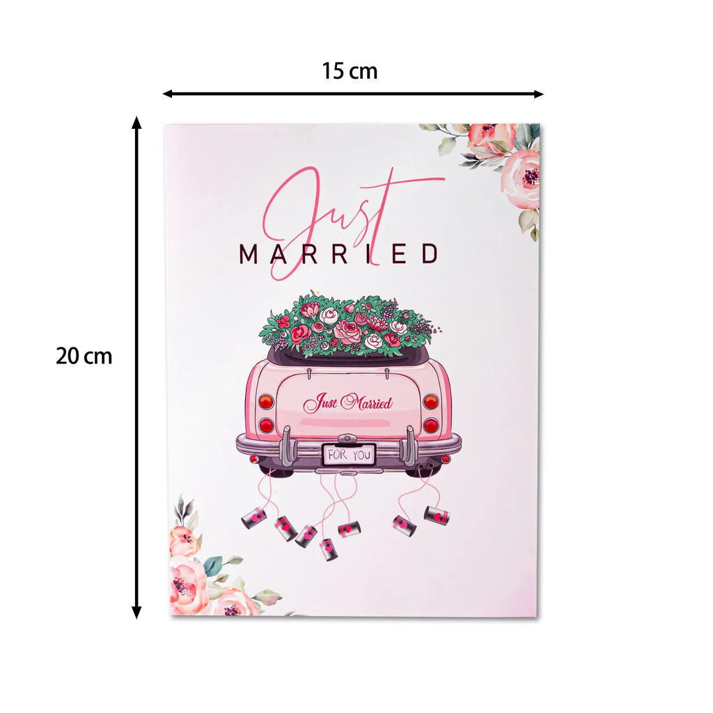 Valentine Wedding Car Balloon Flower Couple Pop up Card