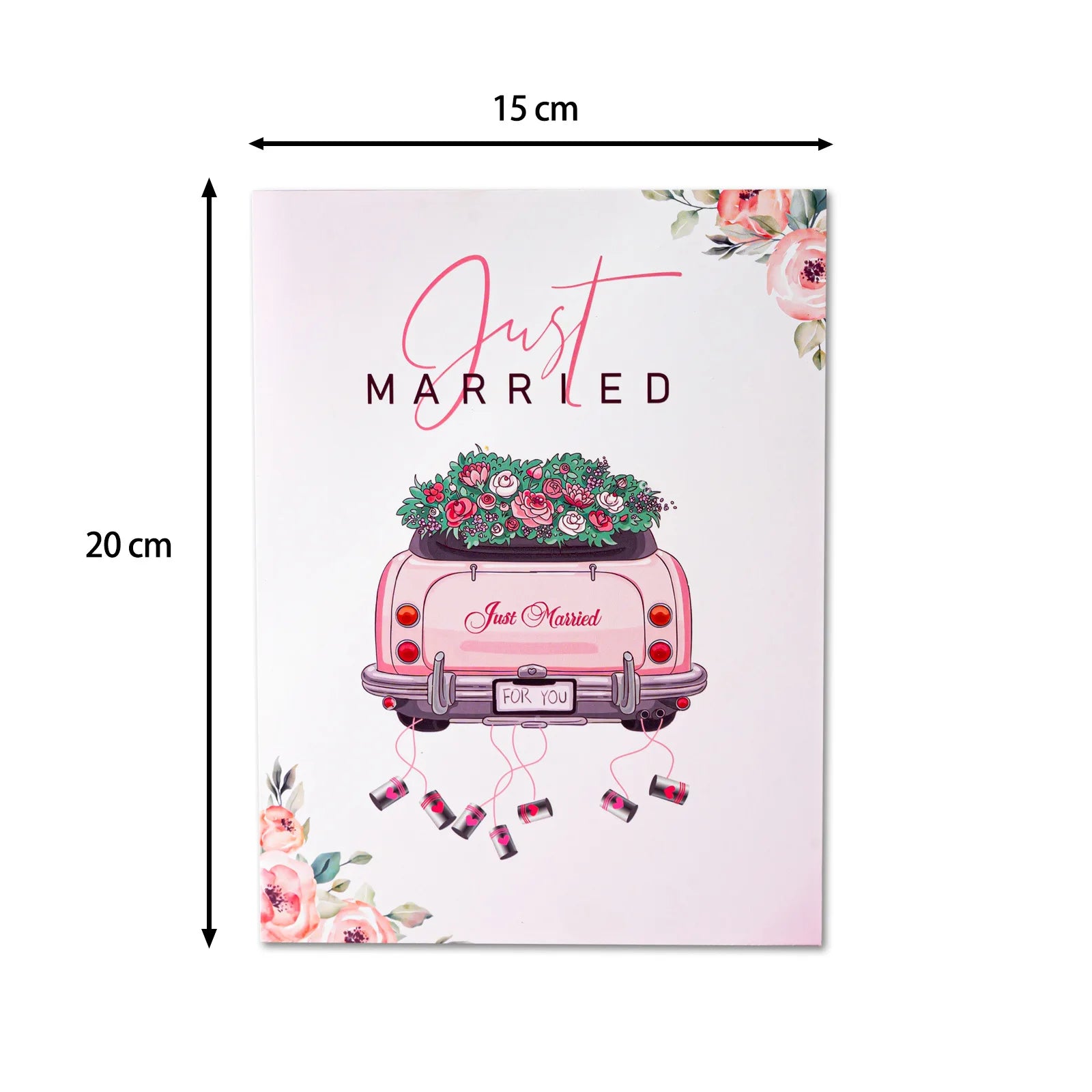 Valentine Wedding Car Balloon Flower Couple Pop up Card